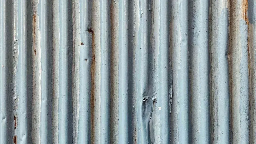 A galvanized roof up close