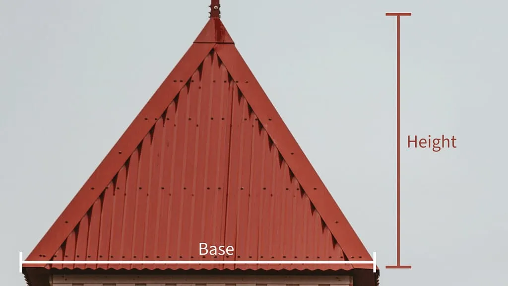Triangular roof with height and base label